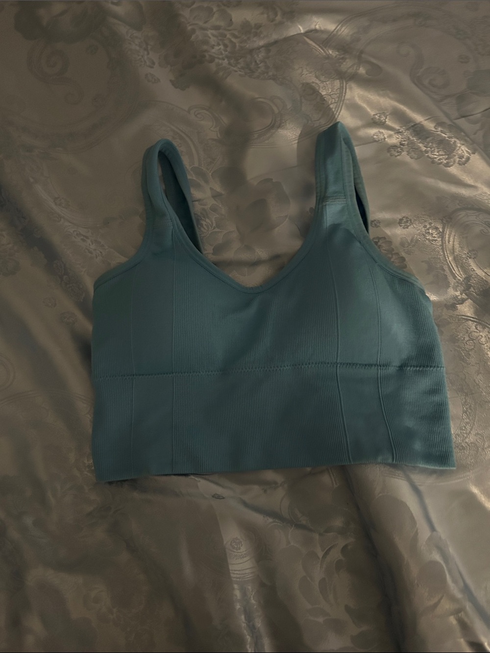 iHeartRaves blue Ribbed Sports Bralette